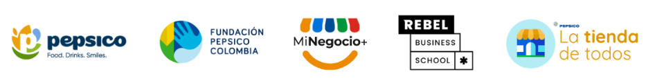 PepsiCo · Fundación PepsiCo Colombia · MiNegocio+ · Rebel Business School · La tienda de todos